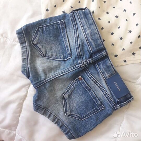 Джинсовые шорты h&m, блузки р.110