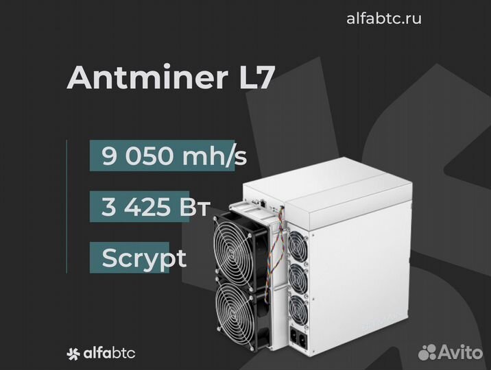 Asic Bitmain Antminer L7 9050 новые в наличии