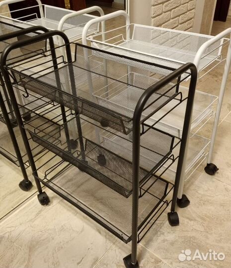Этажерка тележка на колесах, 3 яруса