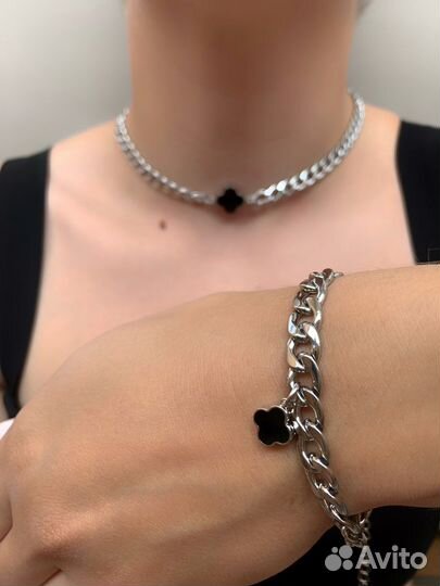 Комплект женских украшений чокер-цепь+браслет