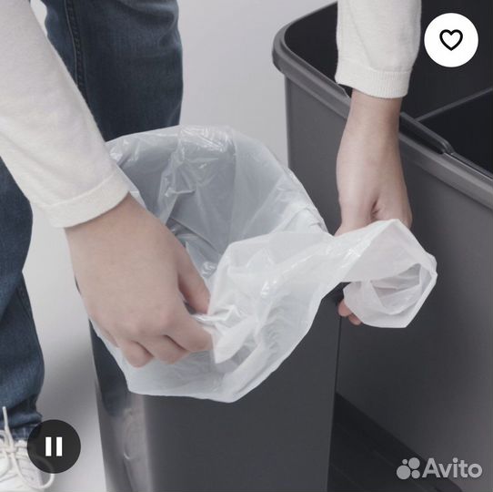 Икеа knöckla ведро с откидной крышкой, 50 л