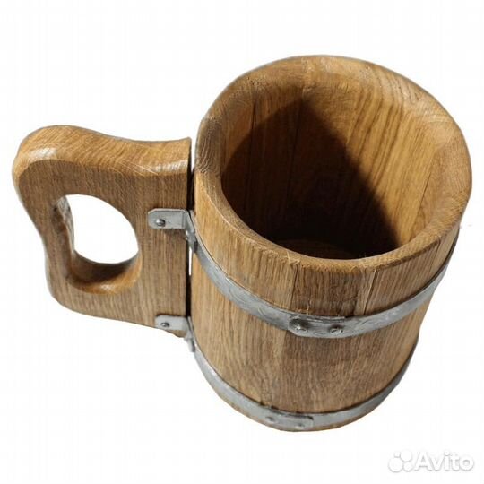 Набор для бани 4 кружки дубовых на подносе