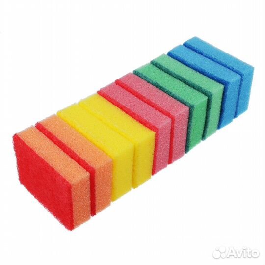 Губки для мытья посуды Премиум 9х6,5х2,5см. 10шт