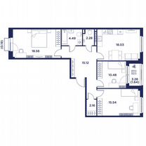 1-к. квартира, 88 м², 3/5 эт.