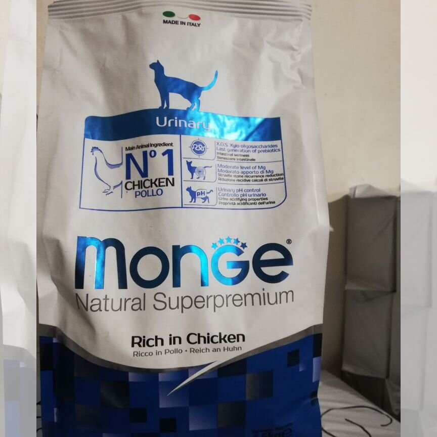 Корм для кошек Монж/Monge Monoprotein Urinary 1,5