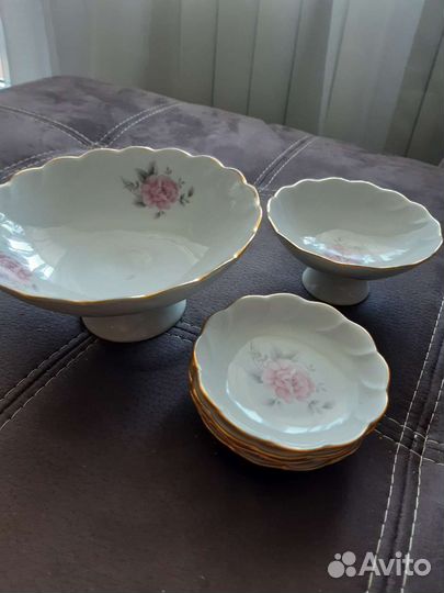 Вазочки и розетки фарфор лоз набор СССР