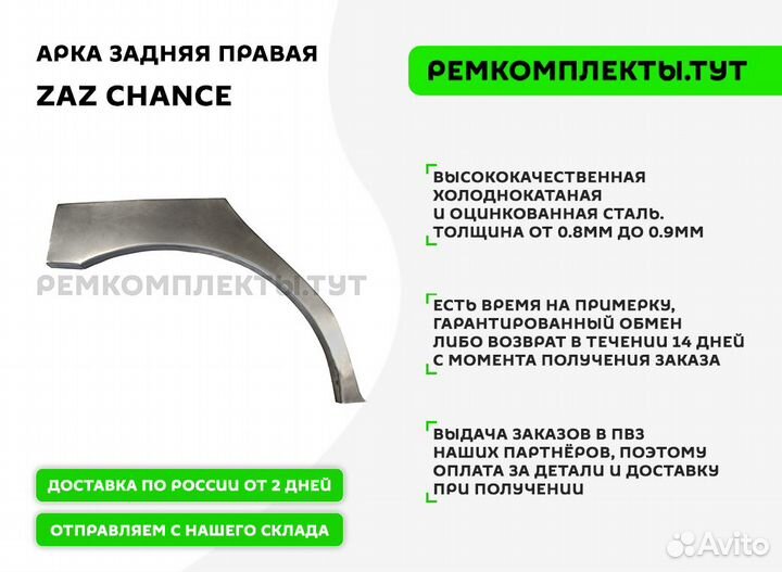 Арка задняя правая ZAZ Chance