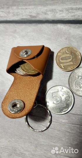 Брелок, Монетница, Сувенир, натуральная кожа