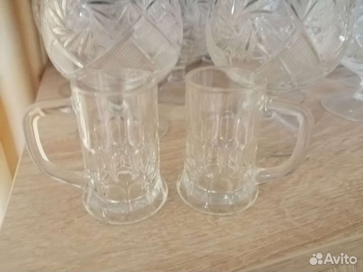 Хрусталь СССР, стопки, детская чашка, сливочник