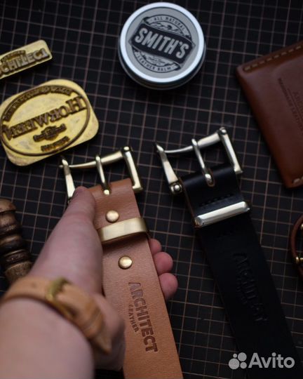 Ремень из кожи Японского буйвола Natural