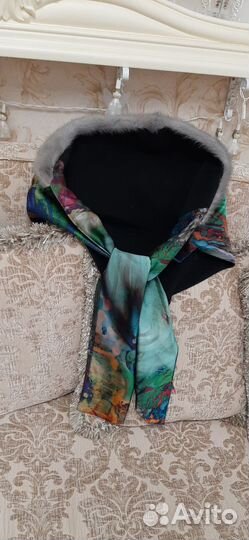 Капор Италия с голубой норкой