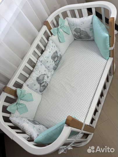 Бортики в кроватку, простынь и одеяло