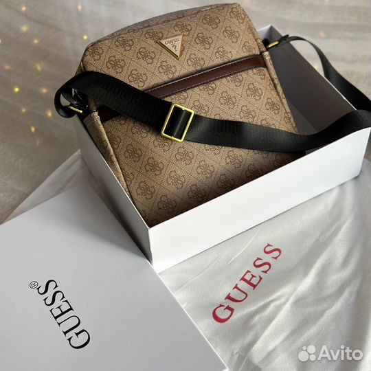 Guess сумка мужская коринчевая сумка