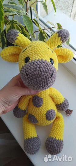 Вязаные игрушки жираф медуза обезьяна робот кукла