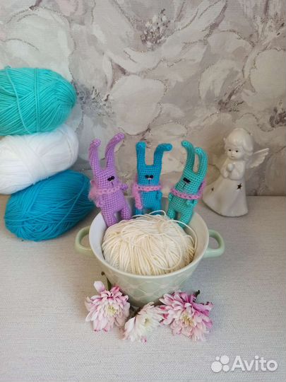 Мягкая игрушка зайчик сердце брелок