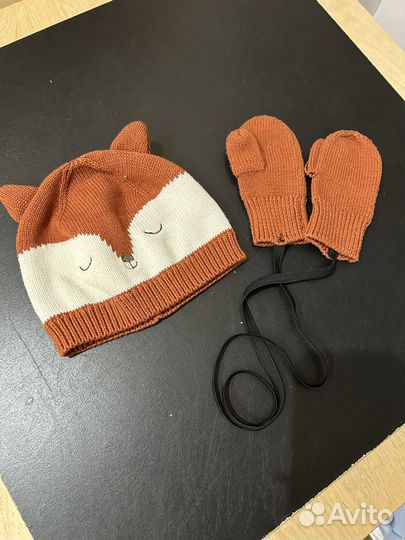 Шапка и варежки детские H&M