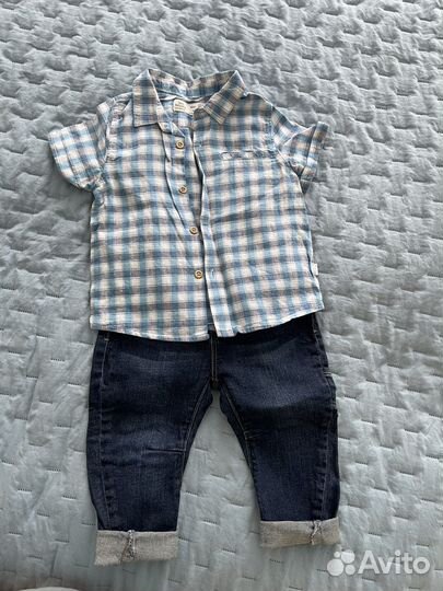 Рубашка zara, джинсы zara, размер 86