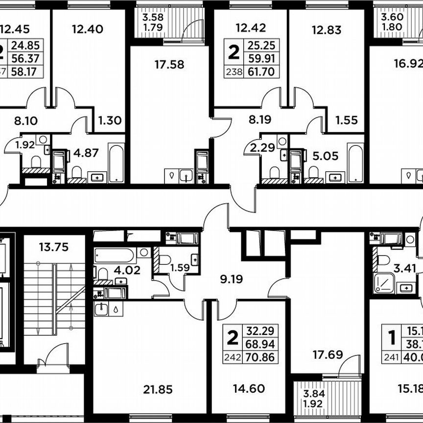 2-к. квартира, 63 м², 13/14 эт.