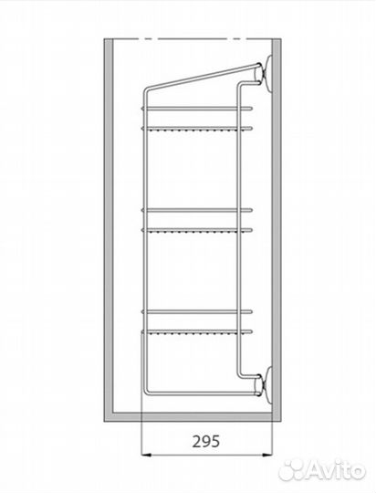 Выдвижная полка для белья, трёхуровневая