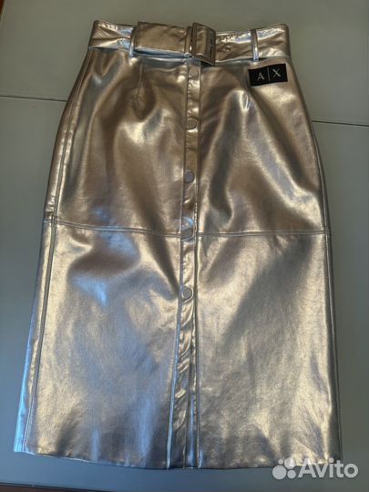 Юбка Armani искусстенная кожа металлик