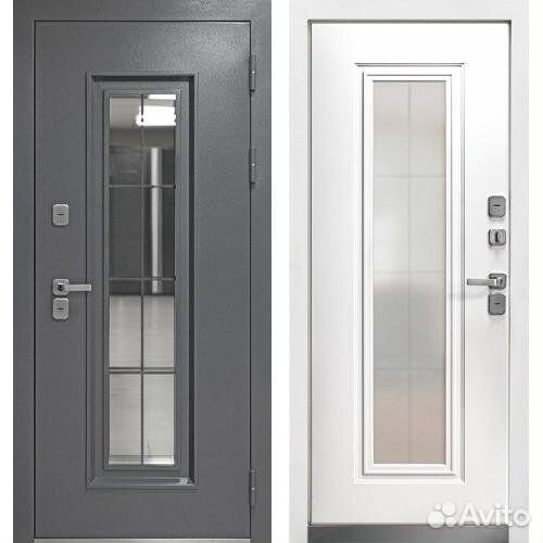 Дверь входная металлическая со стеклом