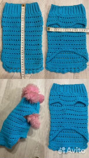 Одежда на собачку вязаные Свитер и Шапочки