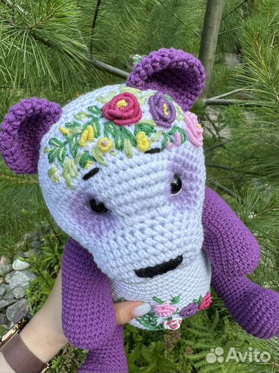 Игрушка вязанная крючком -Панда