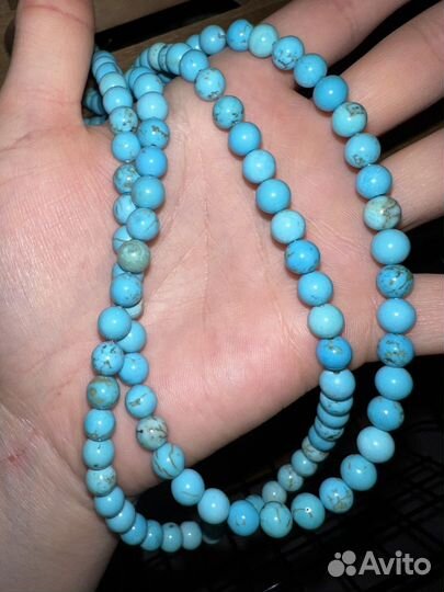 Натуральная природная бирюза бусины