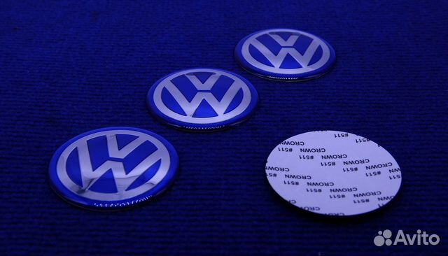 Комплект 3D наклеек диска Volkswagen 65 мм синий