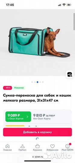 Сумка переноска для животных Rurri