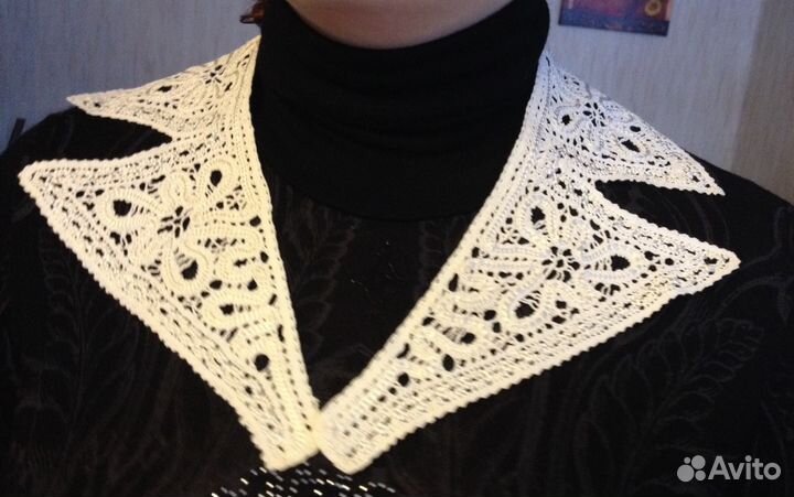 Воротник кружевной, коклюшечное плетение