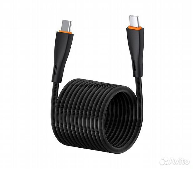 Кабель Eofe CC21, USB-C / USB-C, 3А, пвх, 1 метр, черный