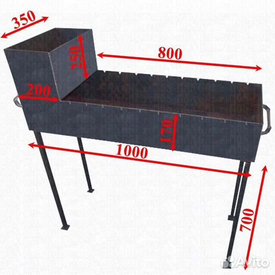 Мангал 3 мм 2 в одном для шашлыка и казана