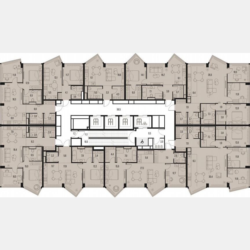 4-к. квартира, 107,6 м², 25/39 эт.