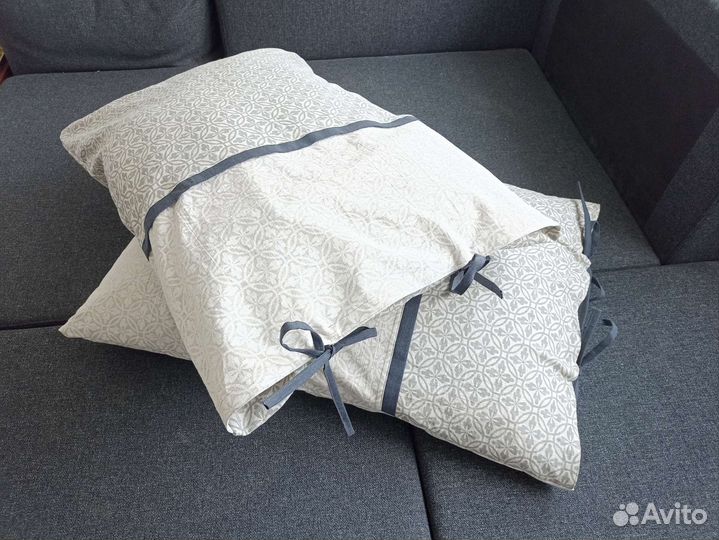 Комплект льняных наволочек на подушки, новые