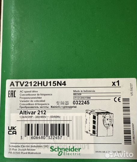 Преобразователь Schneider Electric ATV212HU15N4