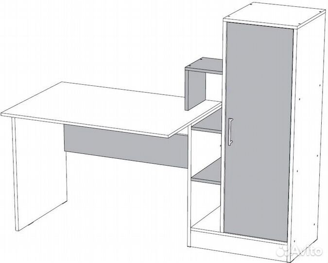 Стол компьютерный скм-2 Белый