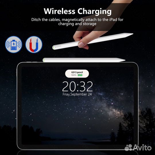 Стилус Goojodog 13gen с беспроводной зарядкой