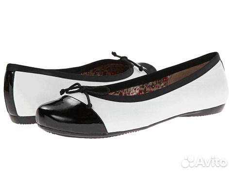 Новые белые с черным балетки Oh. healthy heels 40