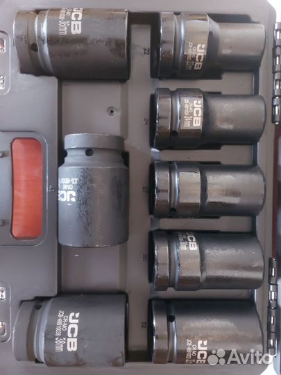 Набор головок ударных JCB, 12-граннных