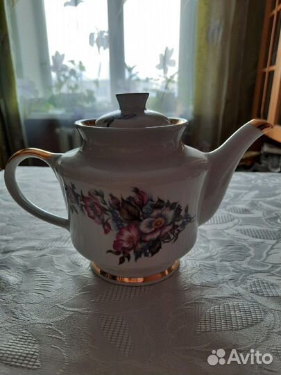 Чайный сервиз ссср, доливочный чайник и вазочка