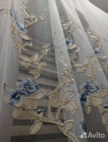 Тюль новая сетка,вышивка плотная котоновая.эмираты