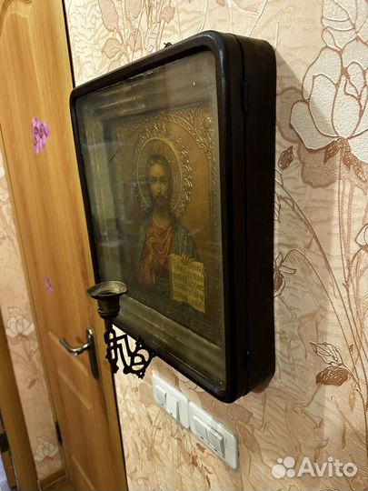 Старая икона накатка по металлу бонакер И жако