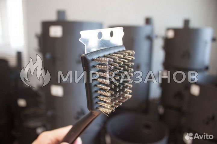 Щетка для гриля мангала решетки со скребком