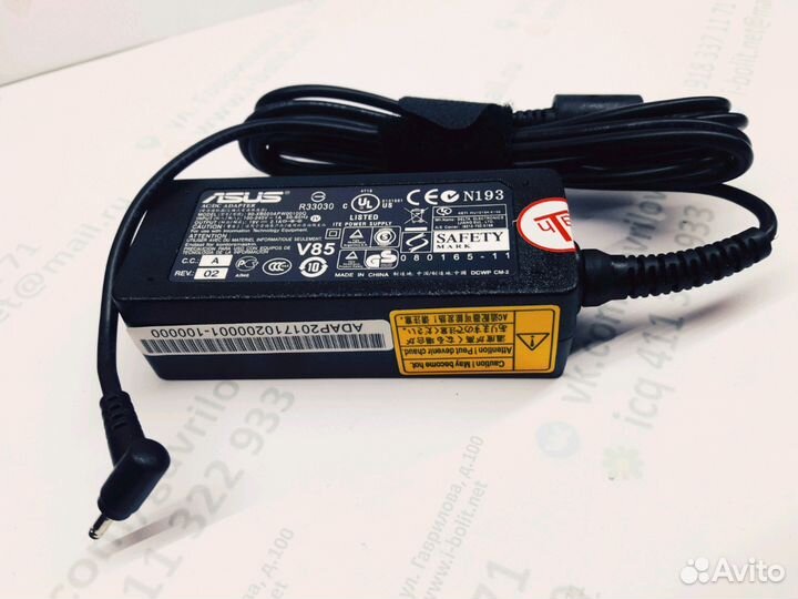 Зарядное Asus 19V, 2.1A - тонкий штекер