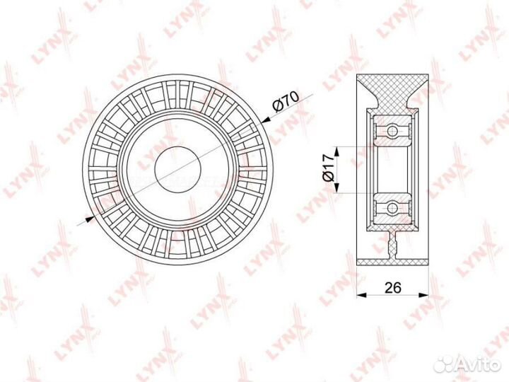 Lynxauto PB-5193 Ролик натяжной приводного ремня