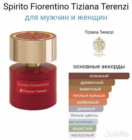 Spirito Fiorentino Tiziana Terenzi унисекс парфюм