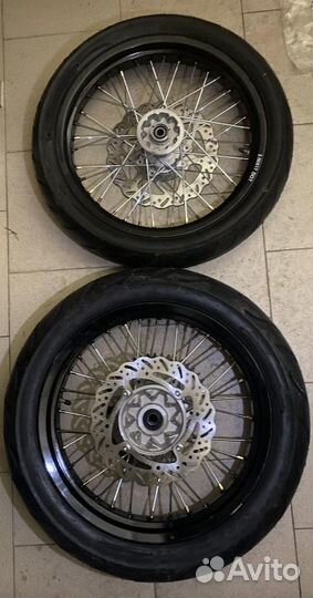 Колеса мотард комплект 17/17(диски алюминий перед