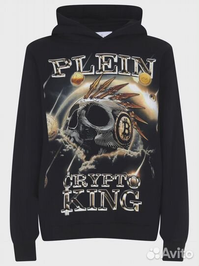 Худи хлопковое с принтом Philipp Plein