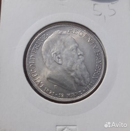 Германия бавария 2 марки 1911 год